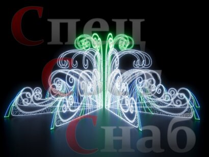 Светодиодный фонтан "Арабеск" 4 м Бело-зеленый